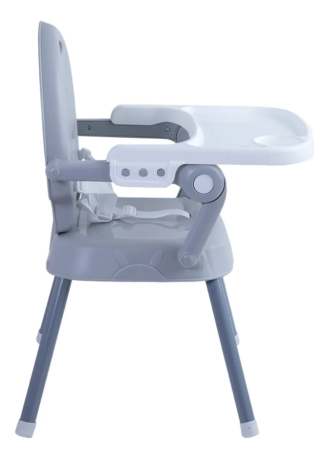 SILLA COMER PORTATIL PLEGABLE BEBE  COLOR GRIS - 3