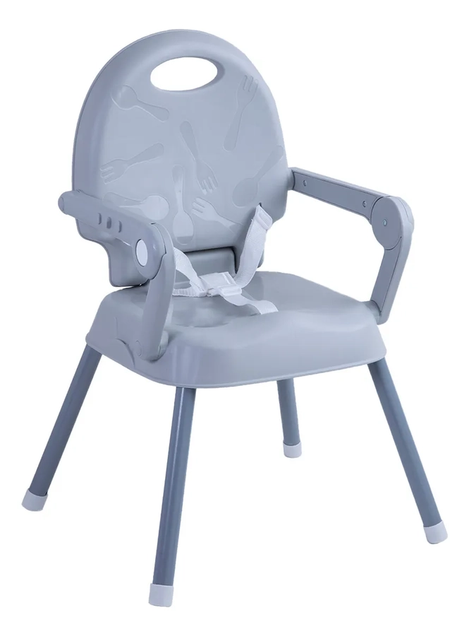 SILLA COMER PORTATIL PLEGABLE BEBE  COLOR GRIS - 4
