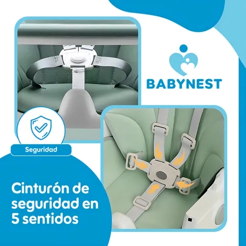 SILLA COMER SOFT BABYNEST PORTATIL 2 EN 1 CON RUEDAS - 2