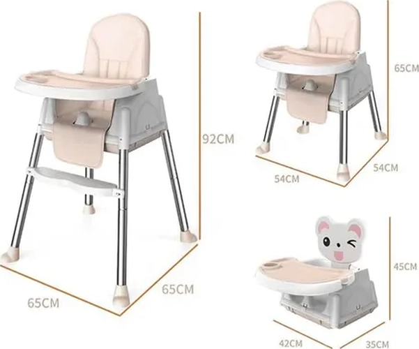 SILLA COMER ESHOPANGIE 2 EN 1 PLEGABLE COLOR ROSADO - 6