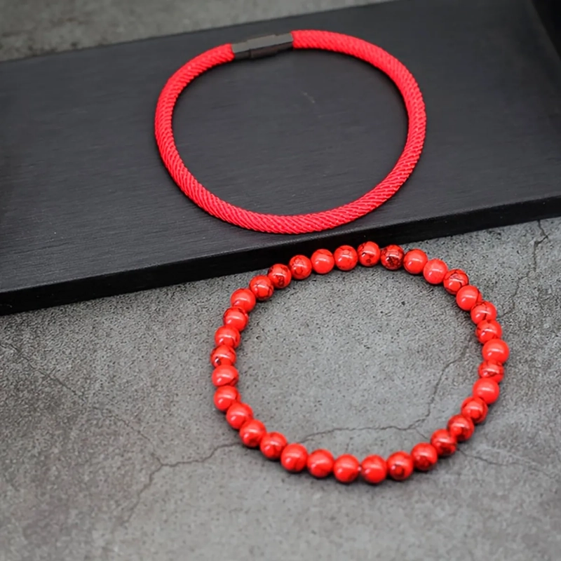 PULSERA ROJA PIEDRAS PROTECCION HOMBRE/MUJER - 5