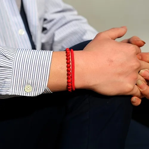 PULSERA ROJA PIEDRAS PROTECCION HOMBRE/MUJER - 7