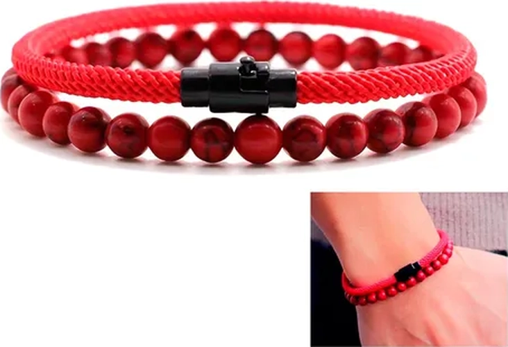 PULSERA ROJA PIEDRAS PROTECCION HOMBRE/MUJER - 9