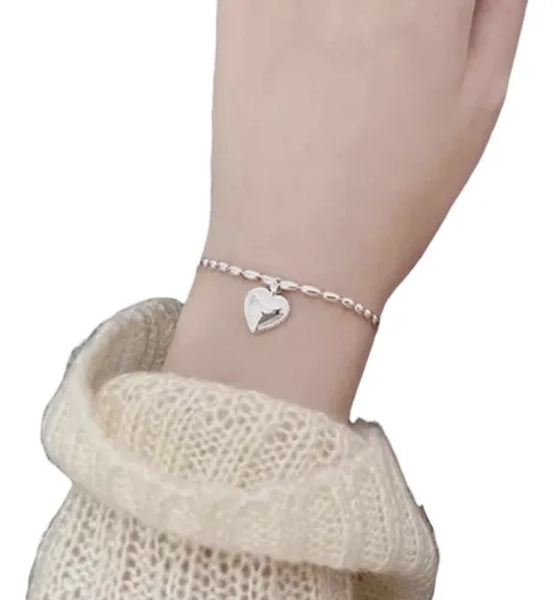 PULSERA PLATA 925 GRANO ARROZ CORAZON - 2