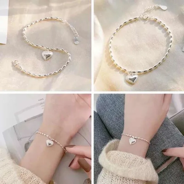 PULSERA PLATA 925 GRANO ARROZ CORAZON - 4