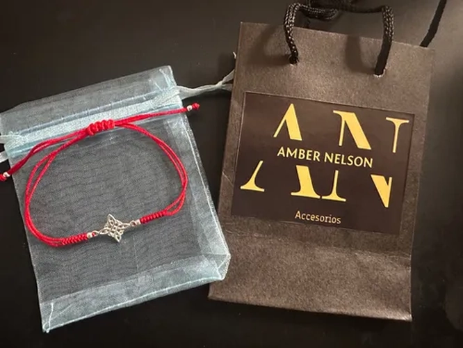 PULSERA HILO ROJO NUDO BRUJAS PLATA FINA - 3