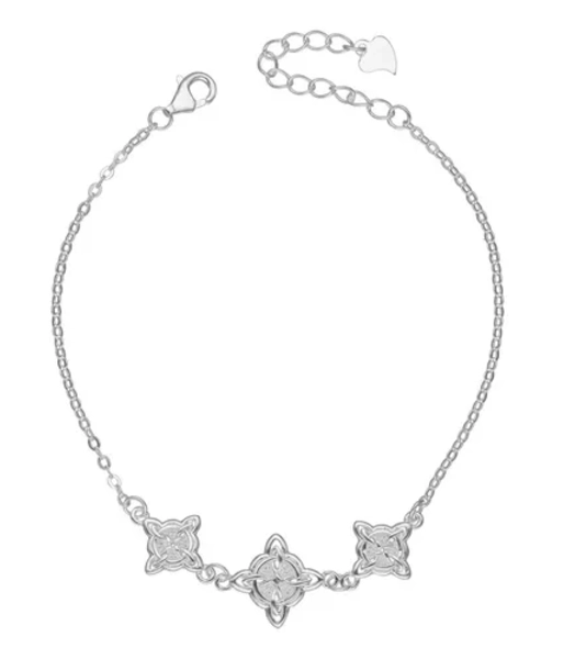 PULSERA TRIPLE NUDO BRUJAS PLATA FINA PROTECCION - 1
