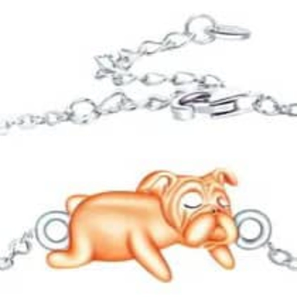PULSERA PLATA 925 BULLDOG PERRITO MUJER - 2