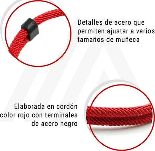 PULSERA ROJA AJUSTABLE PROTECCION HOMBRE/MUJER - 4