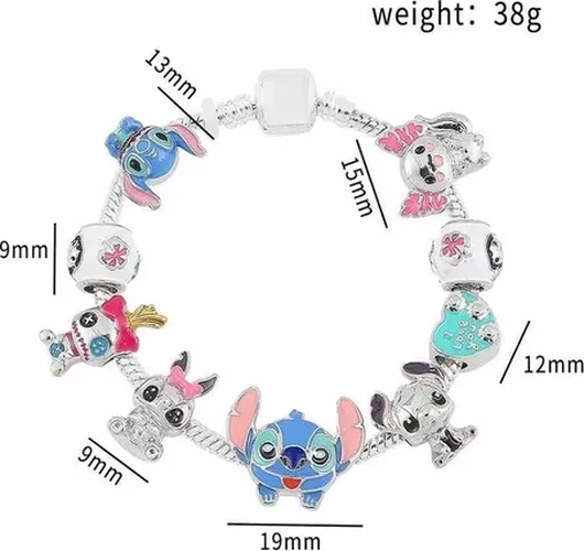 PULSERA STITCH IMPORTADA CON CHARMS - 3