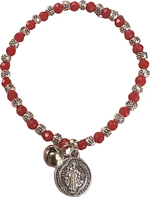 PULSERA SAN BENITO CRISTALES ROJOS PROTECCION - 1