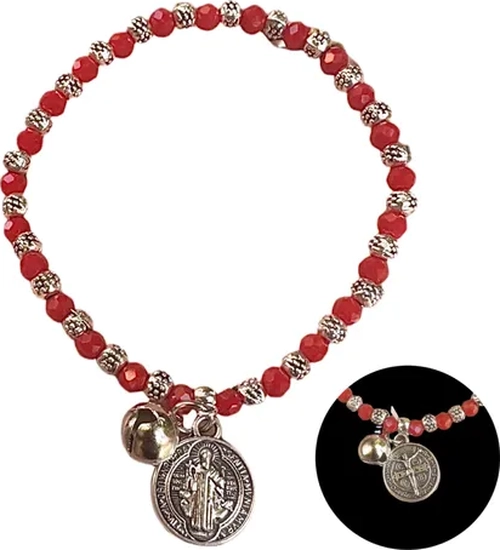 PULSERA SAN BENITO CRISTALES ROJOS PROTECCION - 2