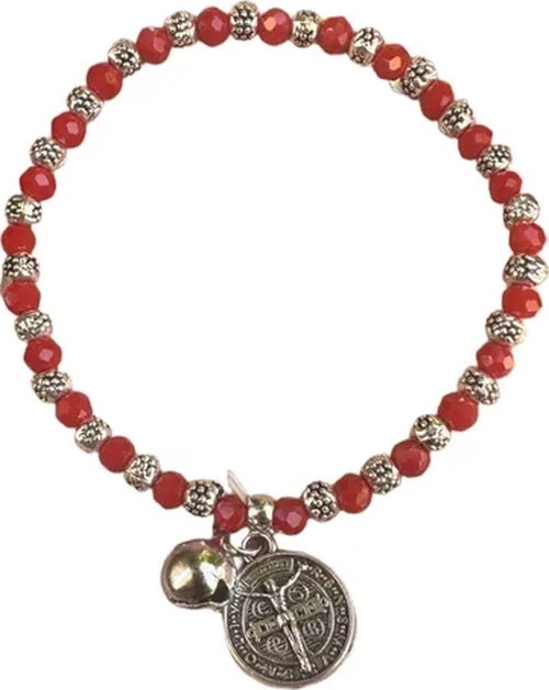 PULSERA SAN BENITO CRISTALES ROJOS PROTECCION - 7