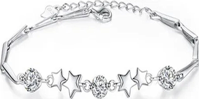 PULSERA PLATA 925 ESTRELLAS CIRCON ORO BLANCO PLATEADO - 2