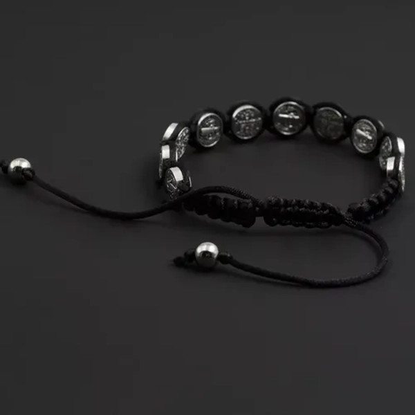 PULSERA HILO NEGRO SAN BENITO 10 MEDALLAS - 4