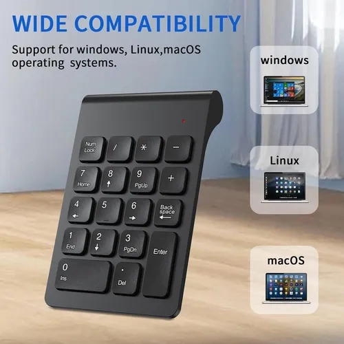 TECLADO NUME RICO INALAMBRICO USB 2.4G PORTATIL - 6
