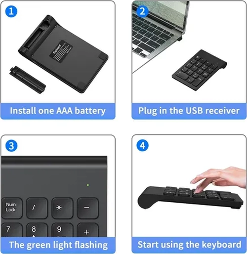 TECLADO NUME RICO INALAMBRICO USB 2.4G PORTATIL - 7