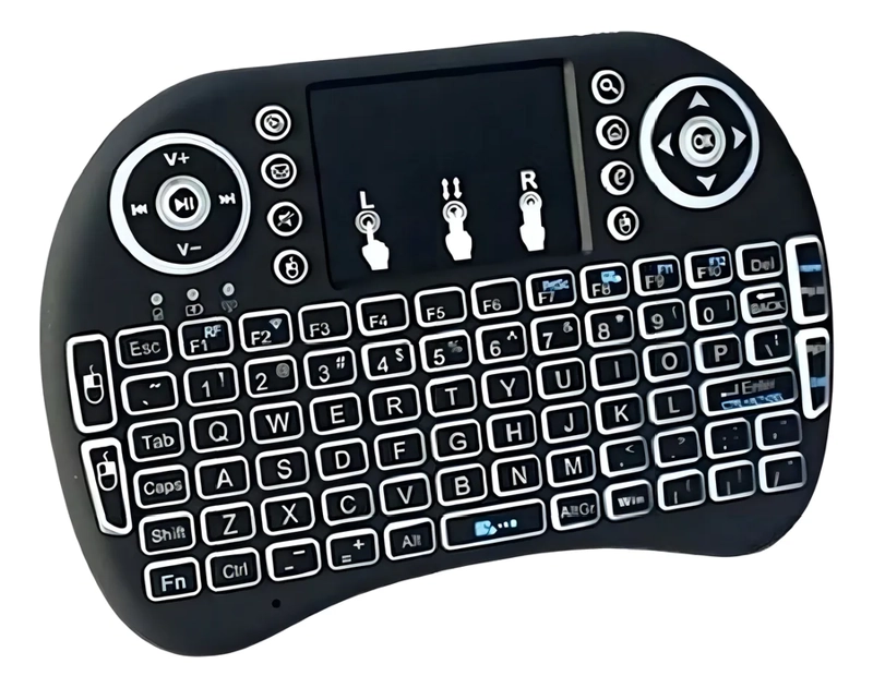 MINI TECLADO BLUETOOTH RETROILUMINADO NEGRO - 1