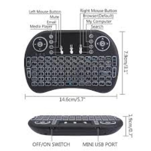 MINI TECLADO BLUETOOTH RETROILUMINADO NEGRO - 2