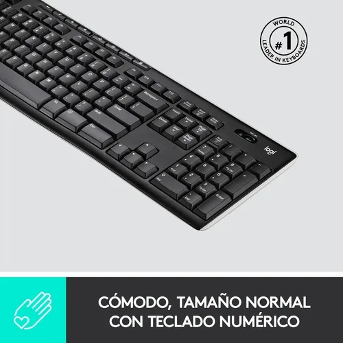 TECLADO INALAMBRICO LOGITECH K270 RECEPTOR 2.4GHZ NEGRO - 5