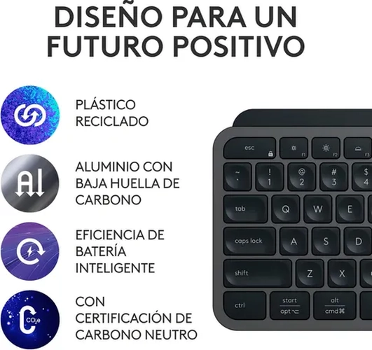 TECLADO LOGITECH MX KEYS S INALAMBRICO NEGRO ESPAÑOL - 2