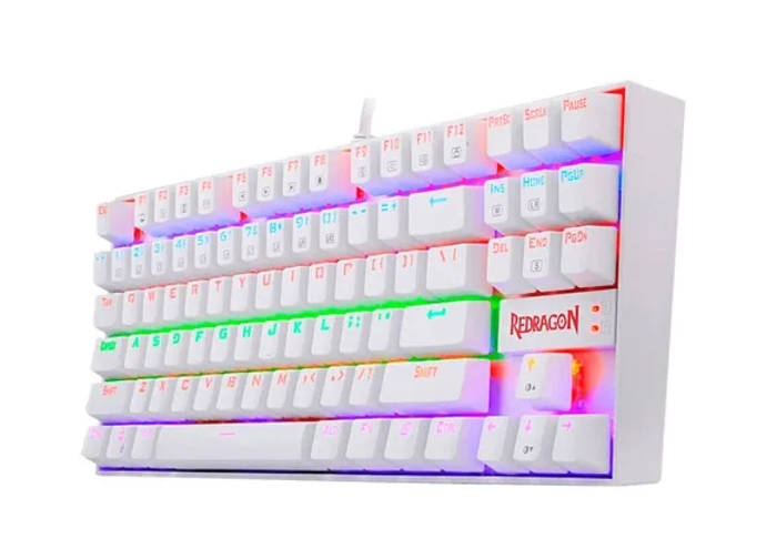 TECLADO REDRAGON KUMARA K552 RAINBOW SWITCH RED BLANCO - 1