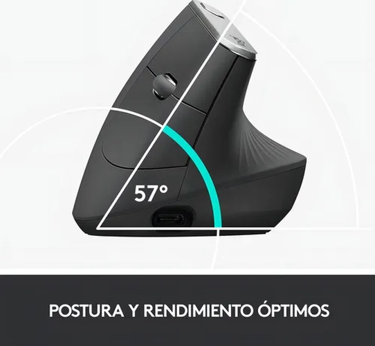 MOUSE LOGITECH MX VERTICAL ERGONOMICO GRAFITO - 6