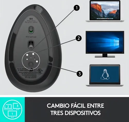 MOUSE LOGITECH MX VERTICAL ERGONOMICO GRAFITO - 9