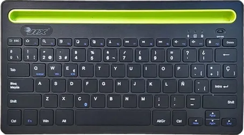 TECLADO RECARGABLE BLUETOOTH SOPORTE TABLET CELULAR - 7