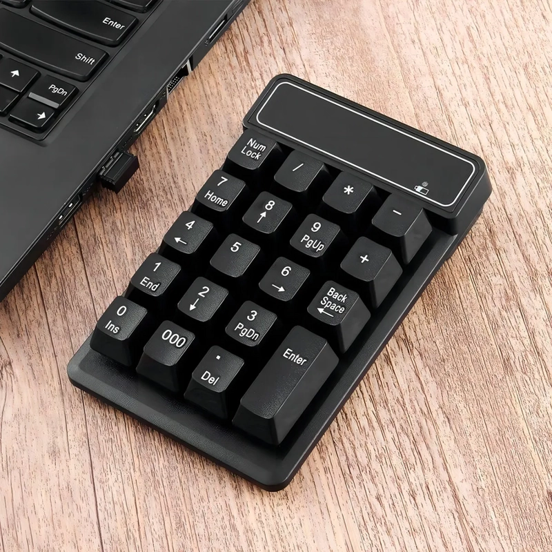 TECLADO NUME RICO INALAMBRICO 2.4GHZ WATERPROOF NEGRO - 1