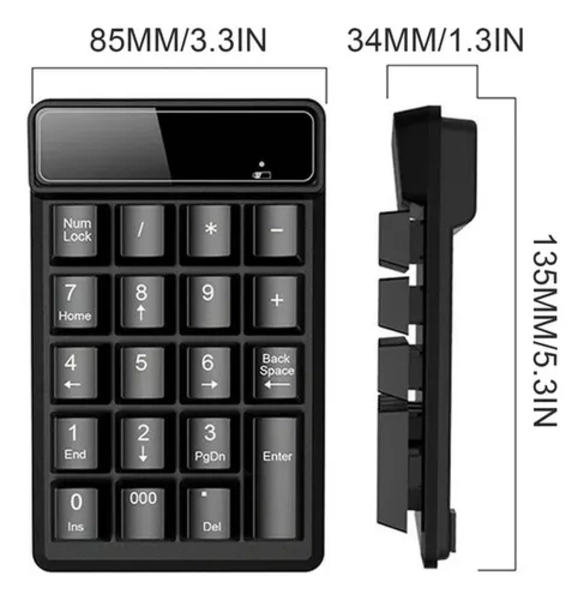 TECLADO MECANICO DIGITAL INALAMBRICO USB 19 TECLAS - 2