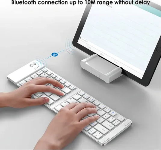 MINI TECLADO PLEGABLE BLUETOOTH INALAMBRICO BLANCO - 5