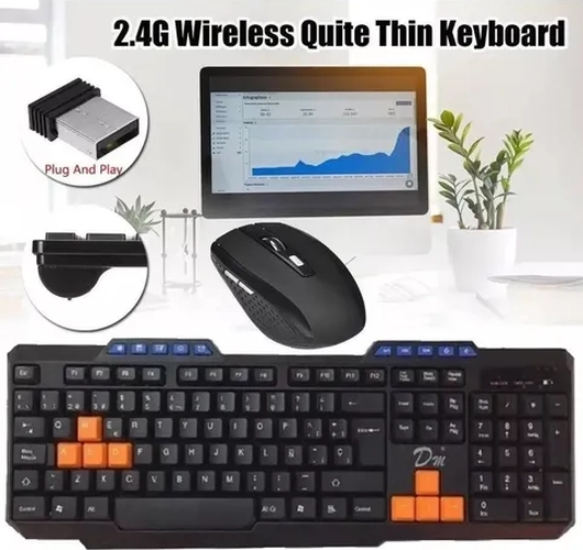 KIT TECLADO MOUSE INALAMBRICO GAMER - 2
