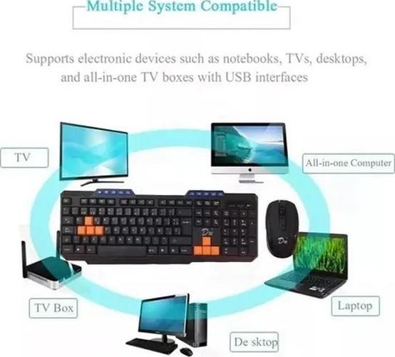 KIT TECLADO MOUSE INALAMBRICO GAMER - 4