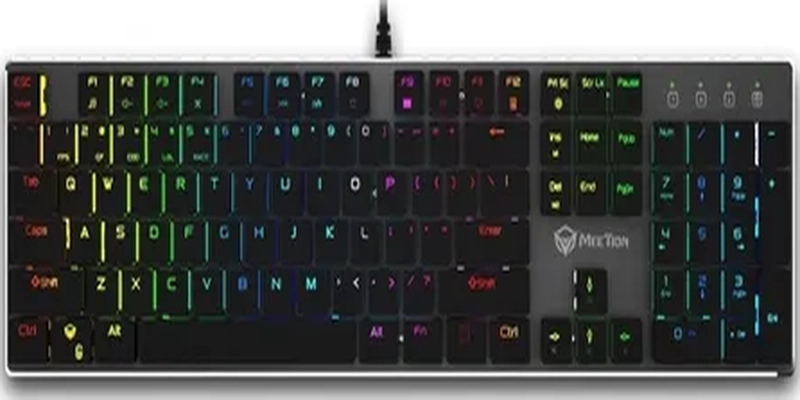 TECLADO MEETION MK80 MECANICO ULTRALIGERO RGB NEGRO - 4
