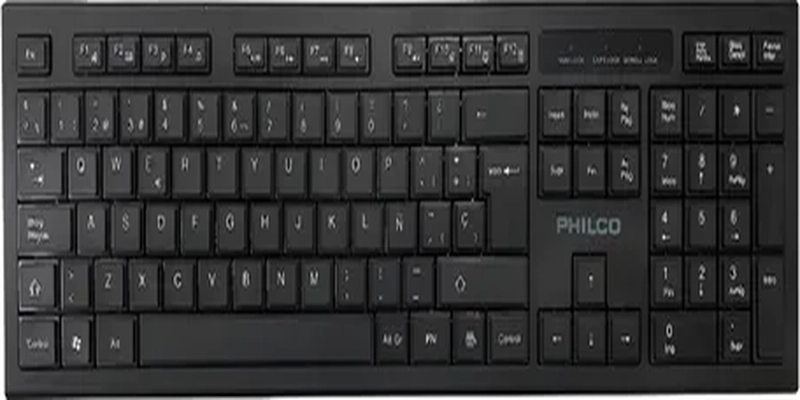 TECLADO INALAMBRICO PHILCO W601 2.4GHZ NEGRO - 1
