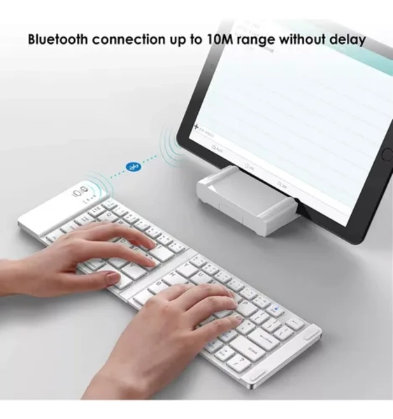 MINI TECLADO PLEGABLE PORTATIL BLUETOOTH BLANCO - 5