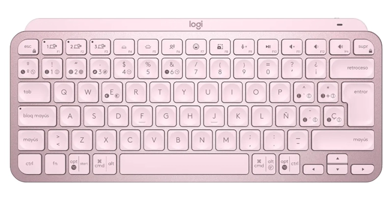 TECLADO LOGITECH MX KEYS MINI BLUETOOTH ROSADO ESPAÑOL - 1
