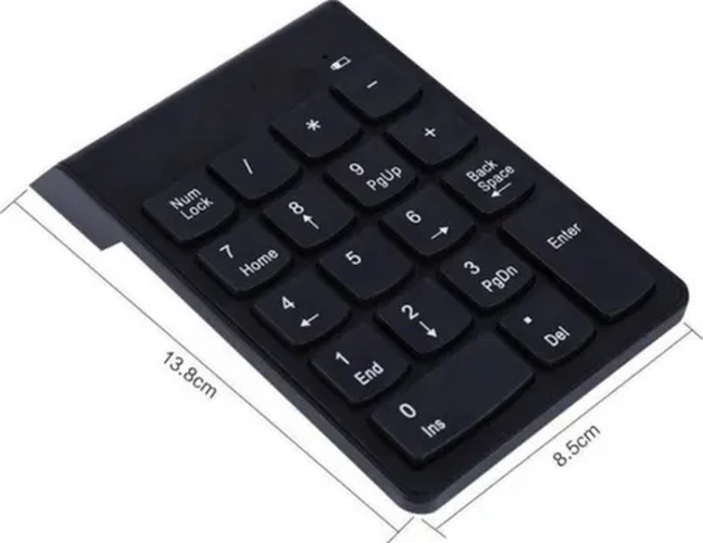 TECLADO MINI NUME RICO INALAMBRICO USB 18 TECLAS PC - 2