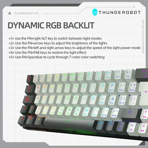 TECLADO MECANICO GAMER THUNDEROBOT K78 RGB ESPAÑOL - 4
