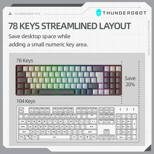 TECLADO MECANICO GAMER THUNDEROBOT K78 RGB ESPAÑOL - 6