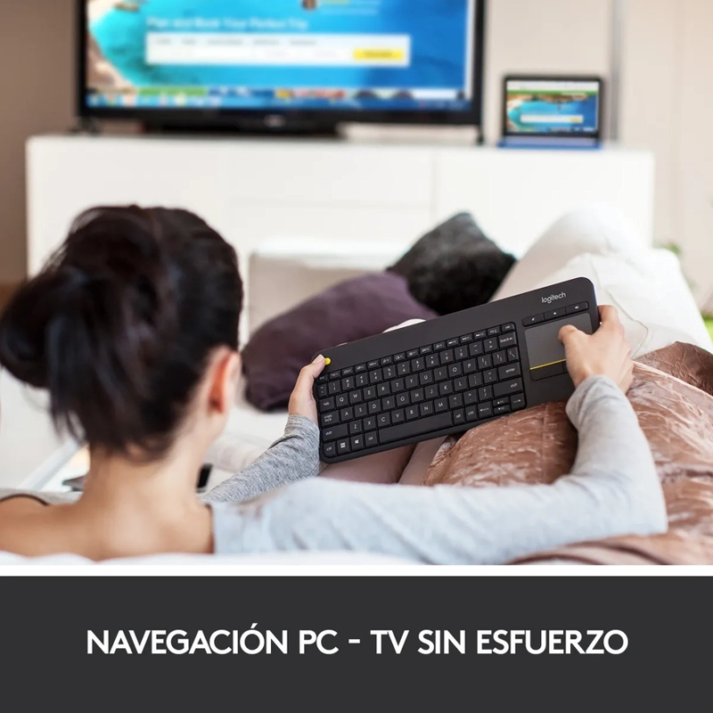 TECLADO LOGITECH K400 TOUCH INALAMBRICO NEGRO - 2