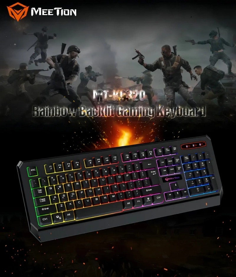 TECLADO GAMER IMPERMEABLE RETROILUMINADO ESPAÑOL NEGRO - 3