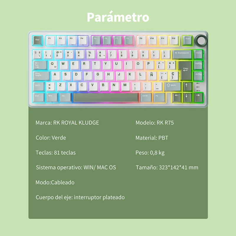 TECLADO MECANICO RK R75 ESPAÑOL 75% - 6