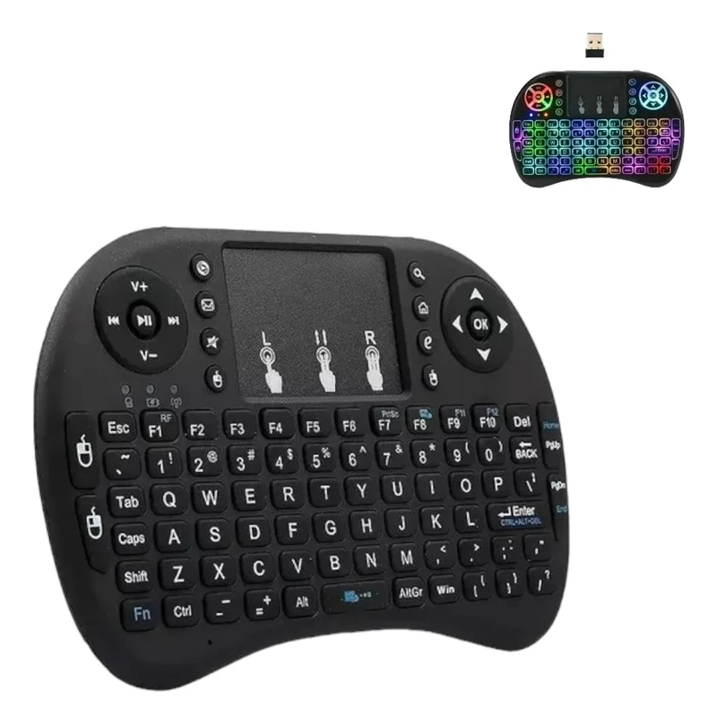 MINI TECLADO INALAMBRICO TOUCHPAD SMART TV XBOX NEGRO - 1