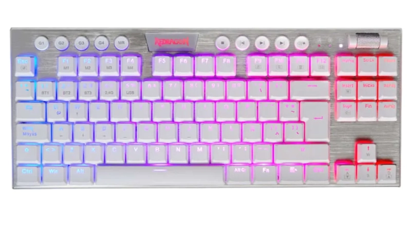 TECLADO REDRAGON HORUS K621W TKL INALAMBRICO BLANCO - 2