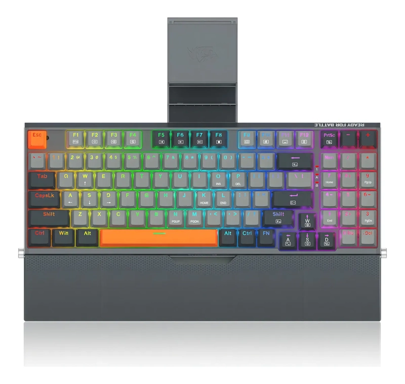 TECLADO REDRAGON OLAF K648 MECANICO RGB GRIS INGLE S - 1