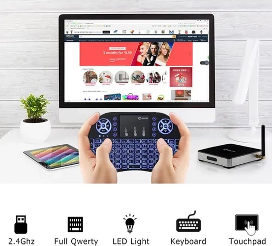 MINI TECLADO INALAMBRICO SMART TV BOX PC CONTROL TV - 2