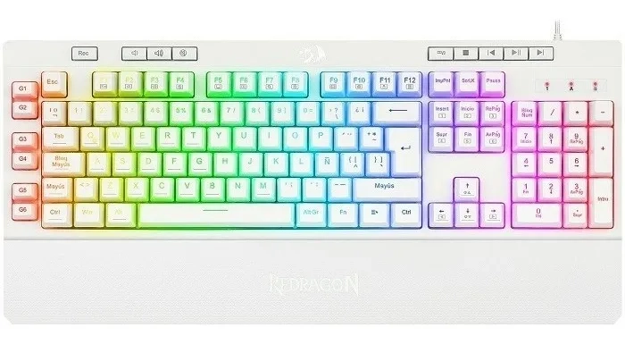 TECLADO GAMER REDRAGON SHIVA K512W RGB BLANCO - 1