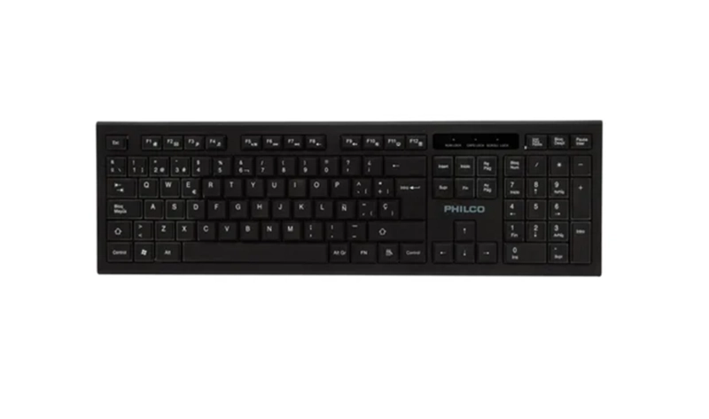 TECLADO INALAMBRICO 2.4GHZ NEGRO W601 - 2
